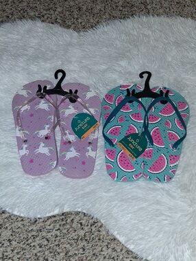 Juvenile Summer Flip Flops - Unicorn & Watermelon Prints